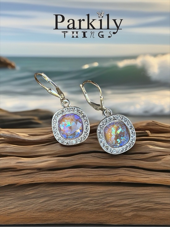 Jewelry - Handcrafted earrings with cappuccino color Swarovski crystal